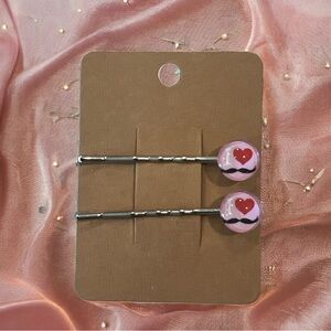 NEW I Love Mustaches Design Bobby-pin Set